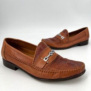 David Eden Mens Genuine Aligator Leather Loafers Size 10.5 Exotic Flashy Western